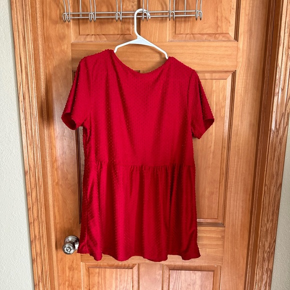 Pinkblush Red Swiss Dot Tiered Maternity Top - Picture 2 of 9